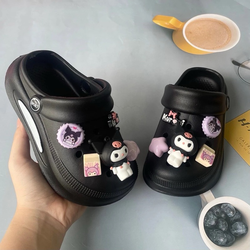 Dép cross trẻ em dép bánh mì siêu nhẹ đế 3 phân chống trơn trượt cao 3 phân ( Panda)