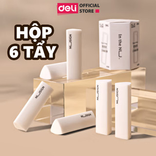 Hôp 6 Gôm Tẩy Siêu Sạch Deli Nusign Cao Cấp Tẩy Mềm Siêu Sạch Ít Vụn Không Mòn Rách Giấy Dụng Cụ Học Tập Cho Học Sinh