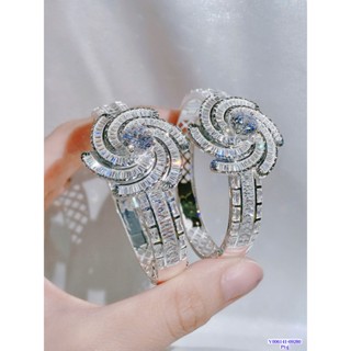 ❤️SẴN❤️  Vòng tay lắc tay hoa to bạc xi bạch kim siêu sáng cz thuỵ sĩ