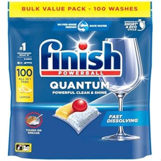 (LOẠI MẠNH) Viên rửa bát Finish Quantum 100 viên cao cấp (sản xuất tai CHLB Đức) dùng cho máy rửa bát 9-10-12-13-14 bộ
