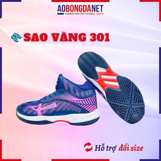 Giày Bóng Chuyền Sao Vàng 301 Đen Hồng, Giày Thể Thao Chính Hãng- Chống Mài Mòn, Chuyên Tập Sân Bê Tông