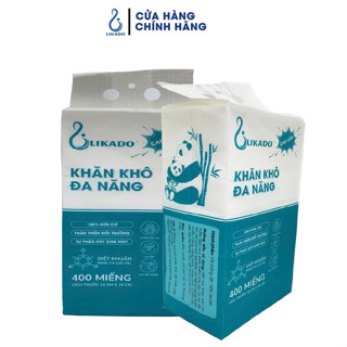 Khăn vải khô đa năng Likado cho bé 400 tờ 100% cotton kích thước 15*20cm
