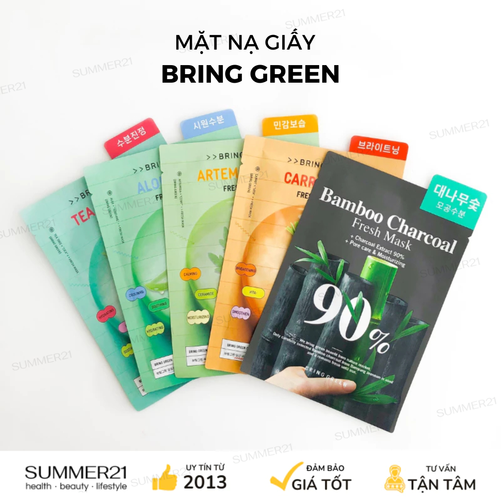 Mặt nạ giấy dưỡng da Bring Green