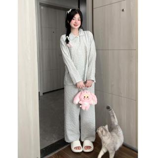 (KÈM CHARMS) Bộ đồ ngủ kiểu nữ chất xốp cotton dáng dài form rộng mặc ở nhà bốn mùa 12 màu Hàn Quốc Kozoda Women BN6