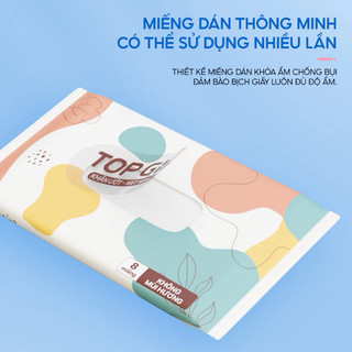  Combo 3 Túi Khăn ướt mini cao cấp TOPGIA gói 8 tờ mềm mại khăn giấy ướt không mùi không parabens dành cho em bé 