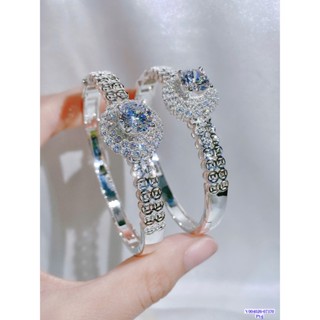 ❤️SẴN❤️  Vòng tay lắc tay hoa to kim tien bạc xi bạch kim siêu sáng cz thuỵ sĩ