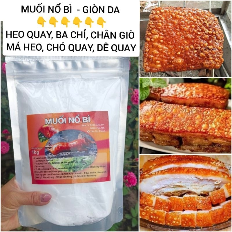 Muối nổ bì giòn da Túi 1kg.