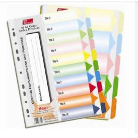 1 Lốc 5 tập chia file giấy A4 đục lỗ (50 tờ)
