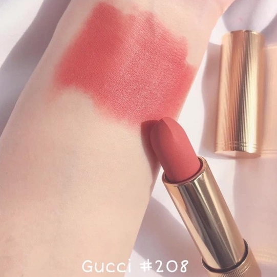Son Gucci matte 208 màu hồng đất