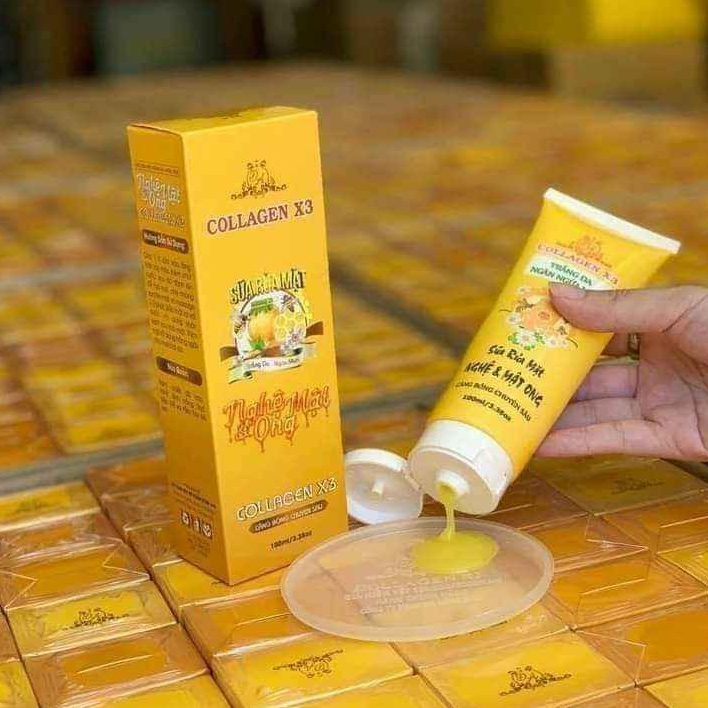 Sữa Rửa Mặt Collagen X3 và Gel Tẩy Tế Bào Colagen X3 Luxury Mỹ Phẩm Đông Anh