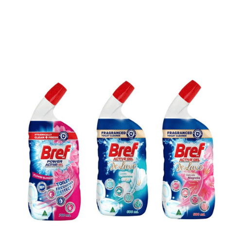 _Gel vệ sinh bồn cầu Bref Active Gel Deluxe Delicate Magnolia 600ml (Chai)
