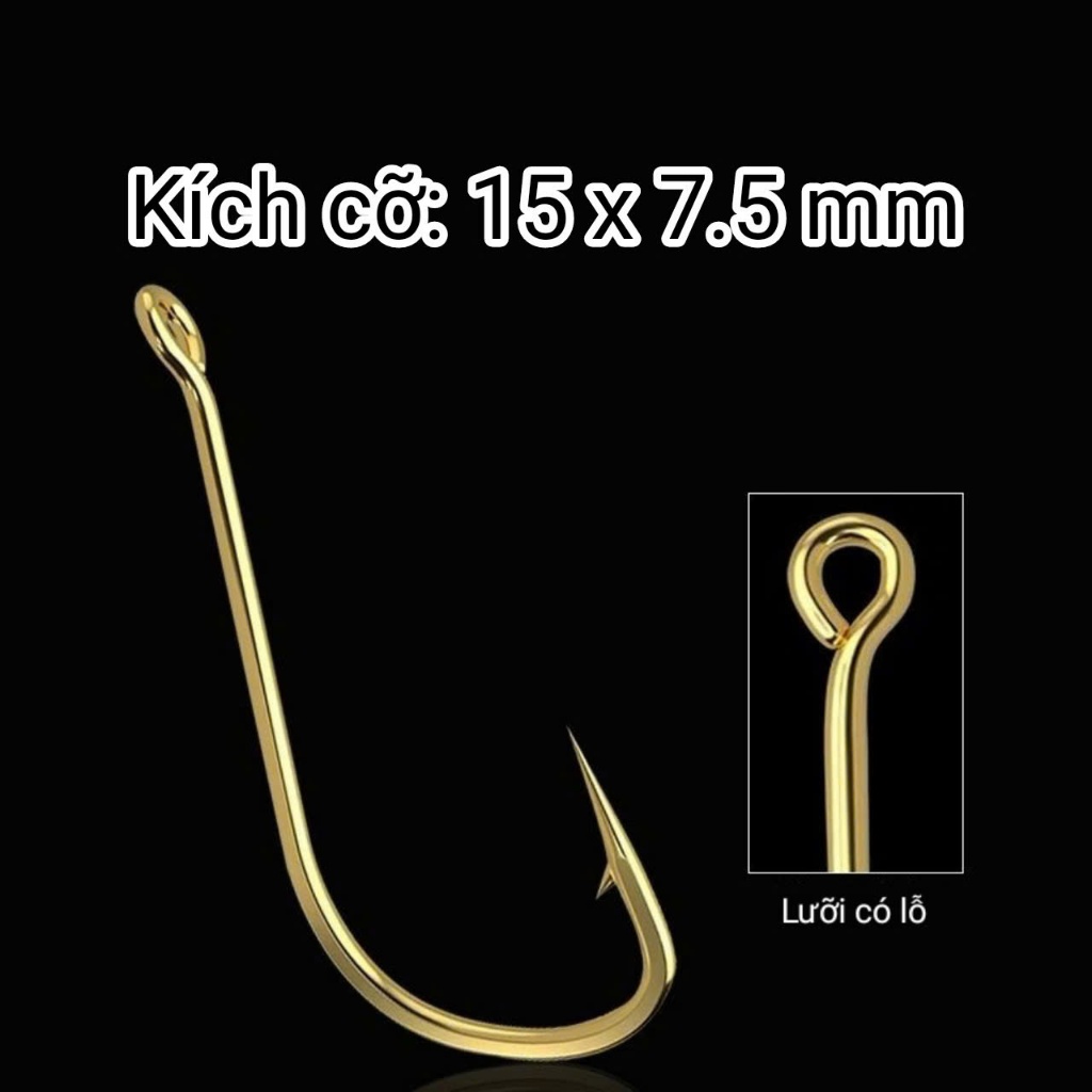 50 Lưỡi câu cá  carbon Mạ vàng chuyên dụng, nhẹ và cứng - Thắng Fishing