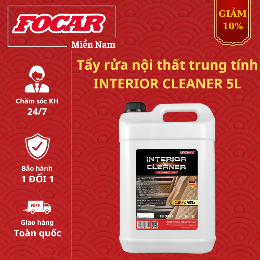 Dung dịch vệ sinh nội thất ô tô Focar Interior Cleaner 5L