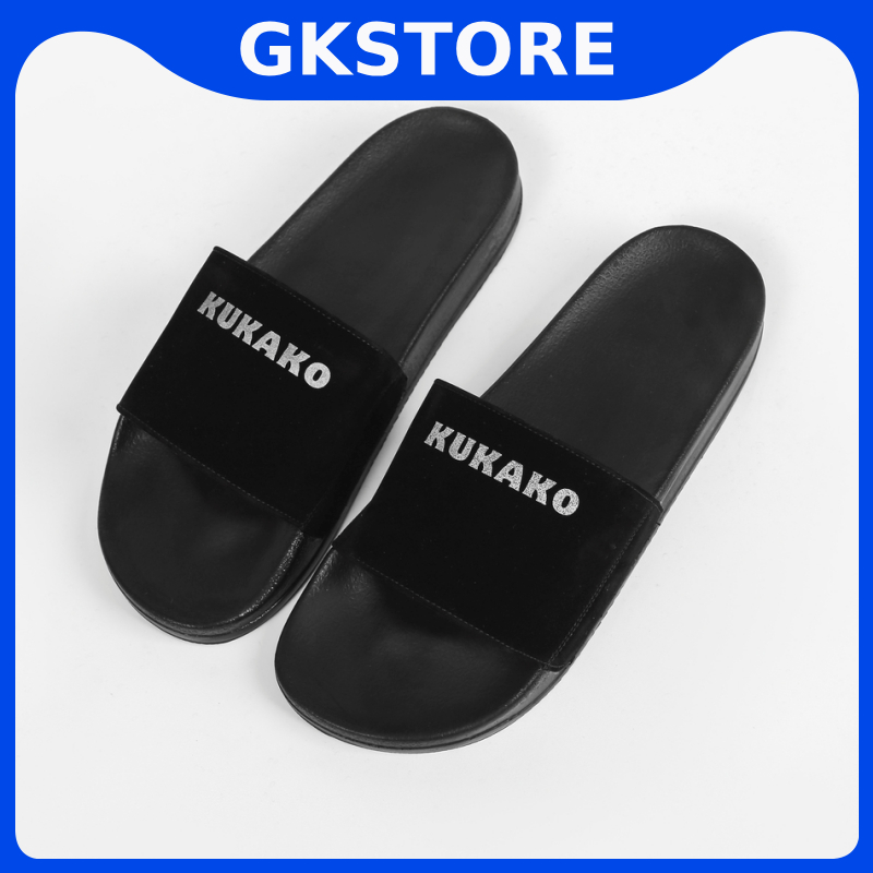 Dép quai ngang nam đẹp lá đen. Hàng full size từ 37-43  - XT - Store