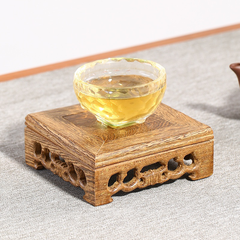 Đế gỗ vuông 10x10 cm , gỗ cánh gà tự nhiên