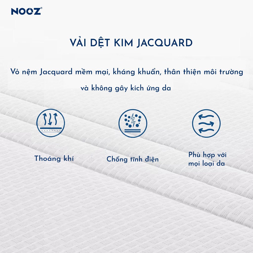 Nệm Foam NOOZ Hybrid 25cm Đệm Cao Su Non Kết Hợp Lò Xo Túi Độc Lập NOOZ Home Goods | BigBuy360 - bigbuy360.vn