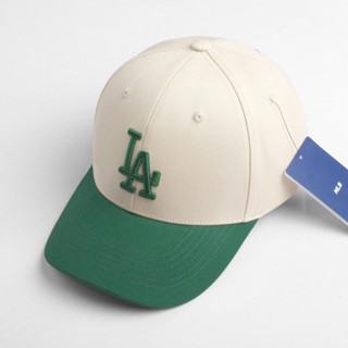 Mũ Nón lưỡi trai MLB chất liệu vải Kaki Cream Green Logo LA , nón lưỡi trai Thời trang, Thể thao