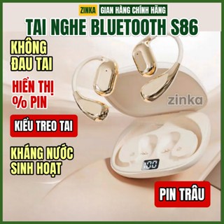 Tai nghe Bluetooth S86 thể thao, kiểu treo tai pin siêu trâu chất lượng âm thanh cao, cao cấp thoải mái ZINKA