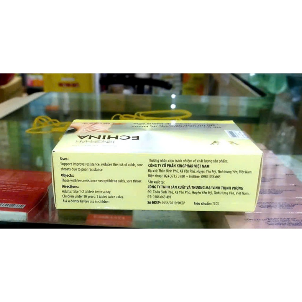 Viên uống Echina kingphar - giảm cảm lạnh , cúm , vim họng , ho kéo dài , dùng được cho phụ nữ có thai , đang cho con bú