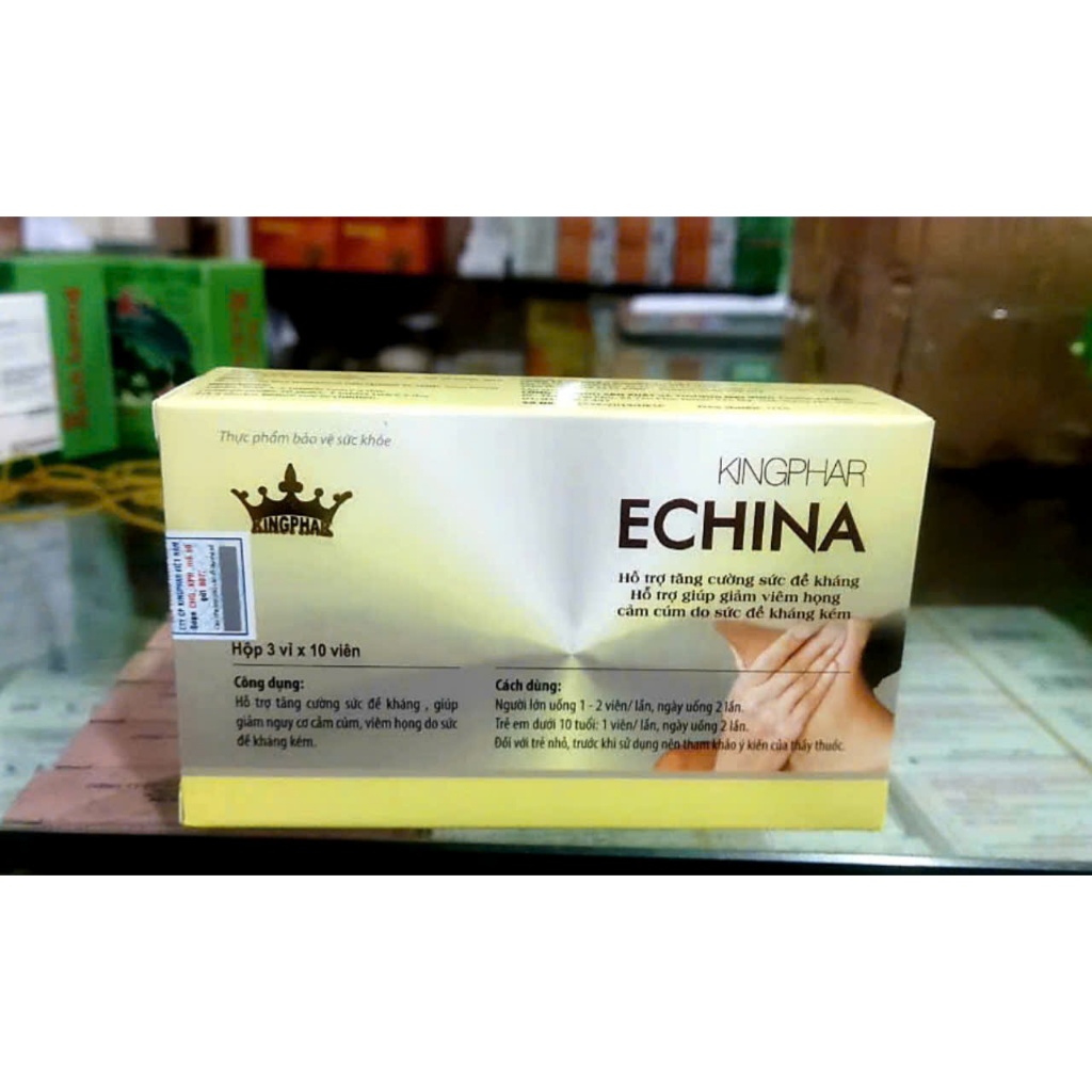 Viên uống Echina kingphar - giảm cảm lạnh , cúm , vim họng , ho kéo dài , dùng được cho phụ nữ có thai , đang cho con bú