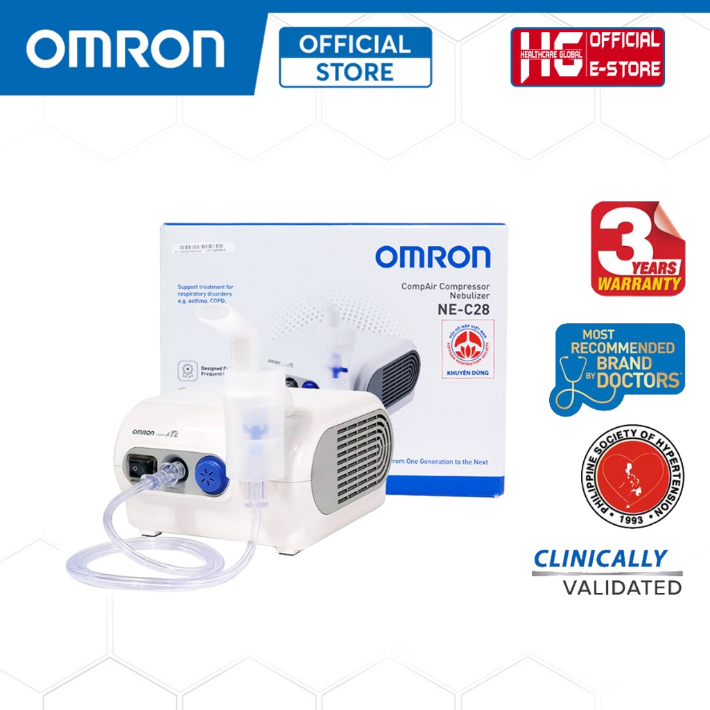 [Hỏa Tốc] Máy Xông Mũi Họng, Khí Dung Omron NE-C28 | Điều Trị Các Bệnh Về Đường Hô Hấp Hiệu Quả, Sử Dụng Cho Cả Gia Đình