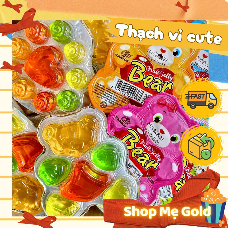 Thạch vỉ cute vị trái cây (vỉ 35g), đồ ăn vặt