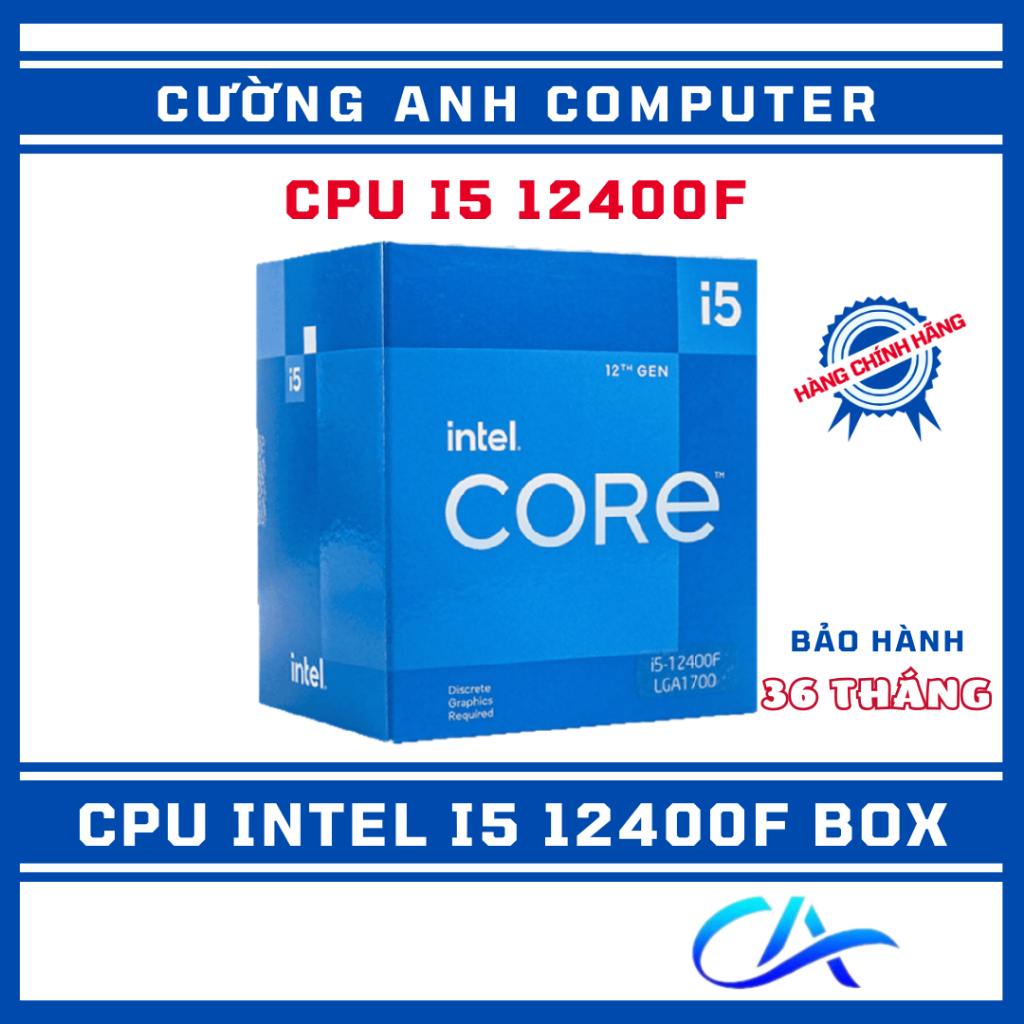 CPU Intel Core I5 12400F Box chính hãng