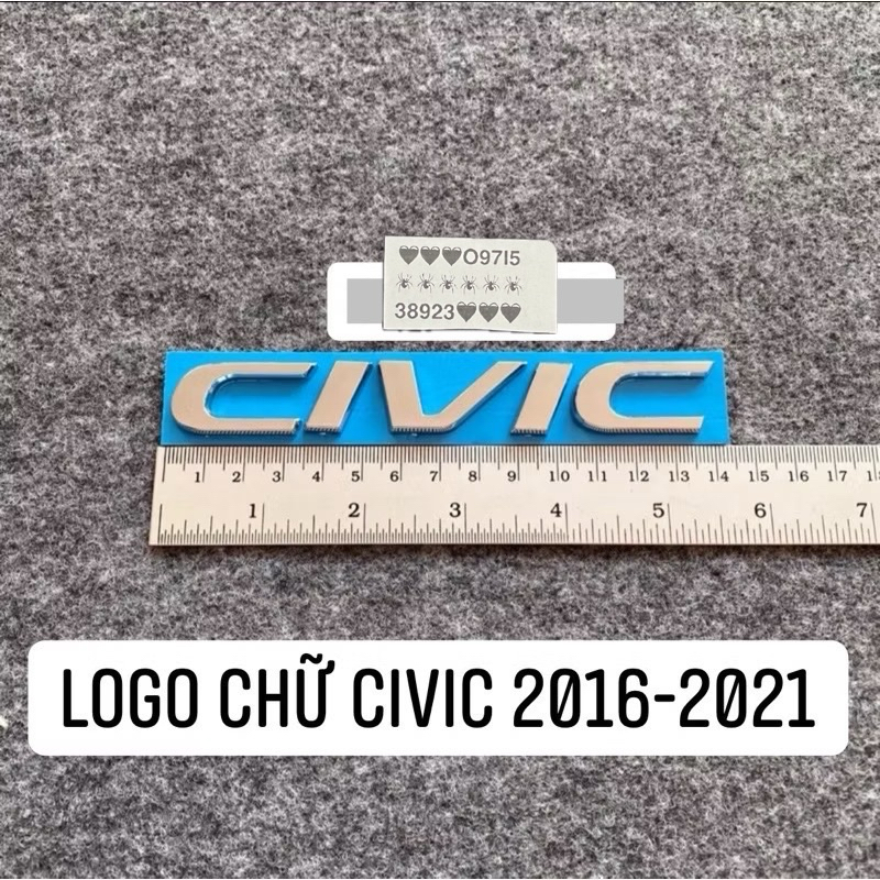 LOGO CHỮ CIVIC CAO CẤP GIÁ RẺ DÁN HONDA CIVIC 2016-2021