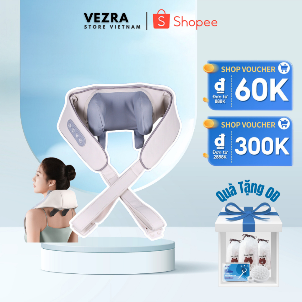 Máy Massage Cổ Vai Gáy 6D MEGUN Giảm Đau Mỏi Vai Gáy, Máy Massage Thông Minh Cải Thiện Sức Khỏe