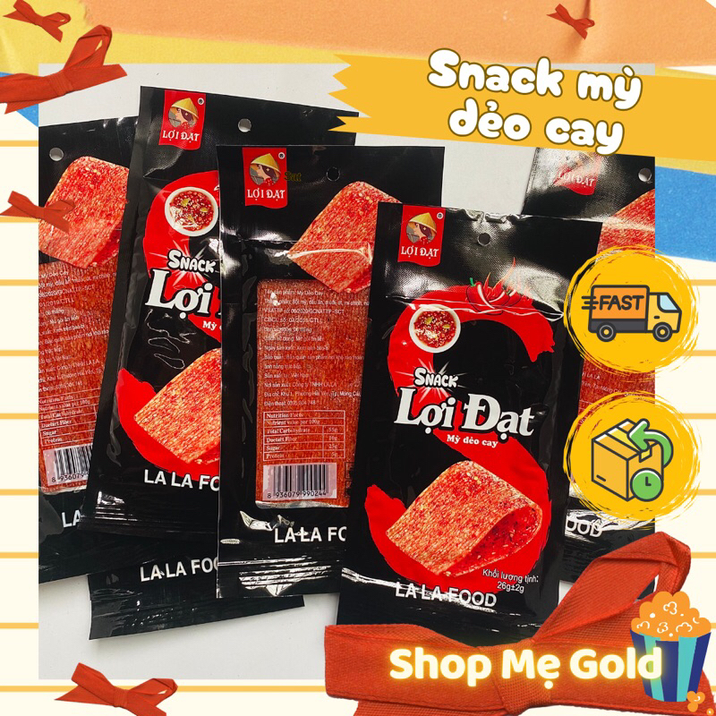 Combo snack mỳ dẻo cay Lợi Đạt (gói 26g), đồ ăn vặt
