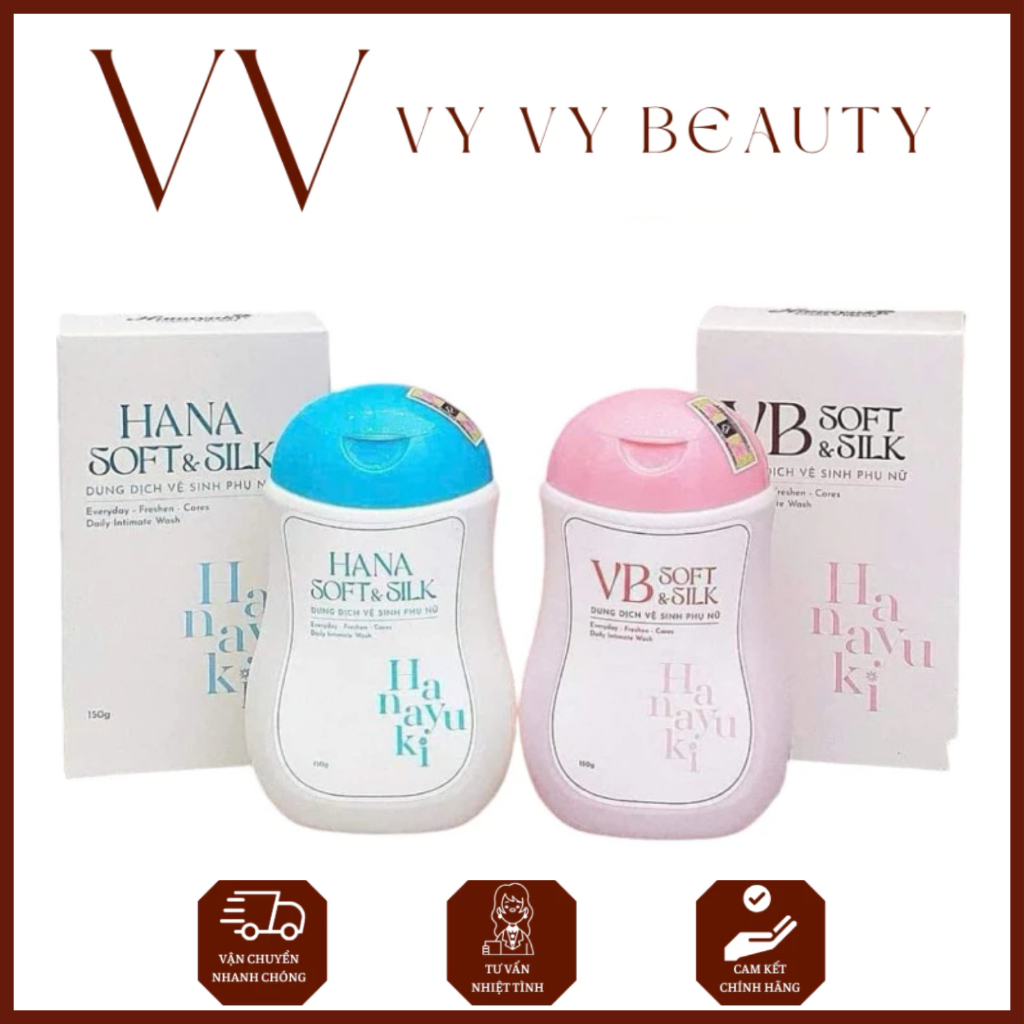 Dung dịch vệ sinh Hanayuki VB Soft & Silk phiên bản Hồng và Xanh mẫu mới 2024