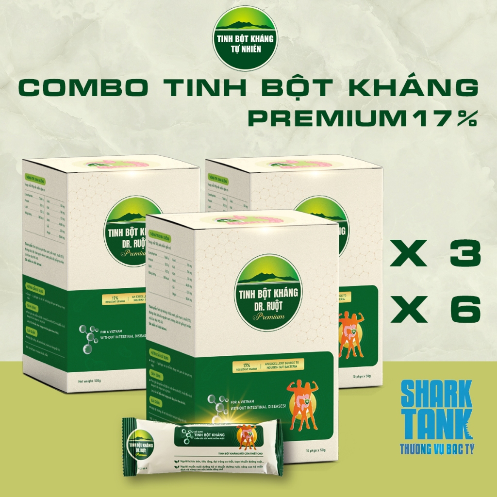 [COMBO 3 - 6 Hộp] Tinh Bột Kháng Premium 17% - Liệu Trình Chăm Sóc, Cải Thiện Sức Khỏe Đường Ruột