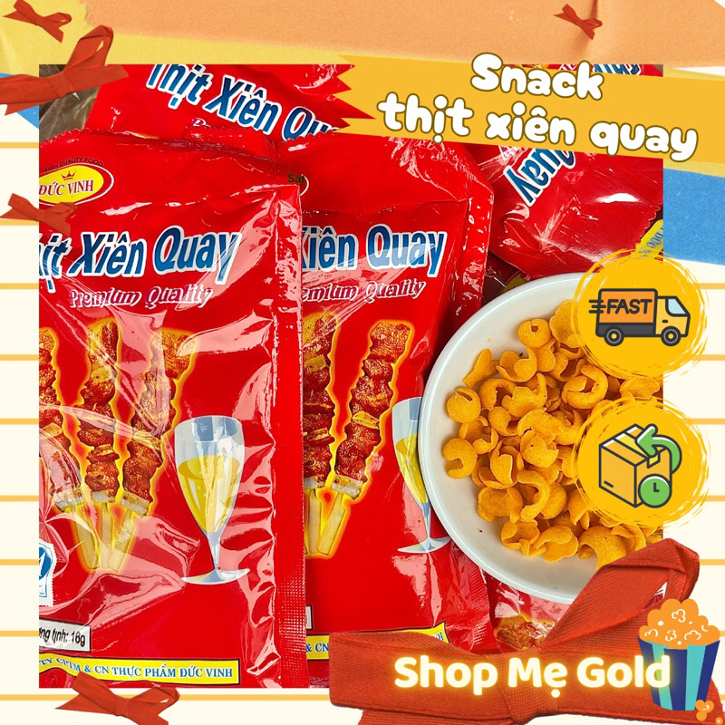 Snack thịt xiên quay (gói 16g), đồ ăn vặt