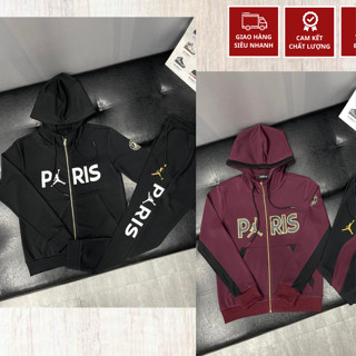 Bộ Quần Áo Hoodie Nam Pariiissss Màu Đỏ Mận Siêu Đẹp - Bộ Quần Áo Hoodie Zip Nam Pariiissss Logo Cao Cấp