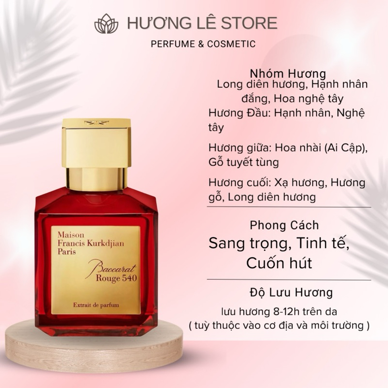 5ml/10ml | Maison 540 extrait de parfum Pháp| HƯƠNG LÊ STORE