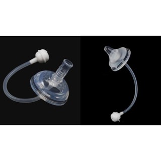 (Kèm Hộp Đựng) SET NÚM TI/ ỐNG HÚT + VAN CHỐNG SẶC Cho Bình Sữa Cổ Rộng 5cm như Pigeon, Moyuum, Wesser...