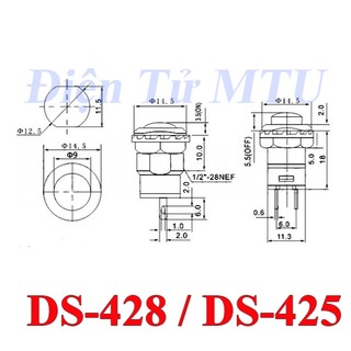 Nút nhấn tự giữ DS-428 12mm (Nút nhấn giữ)
