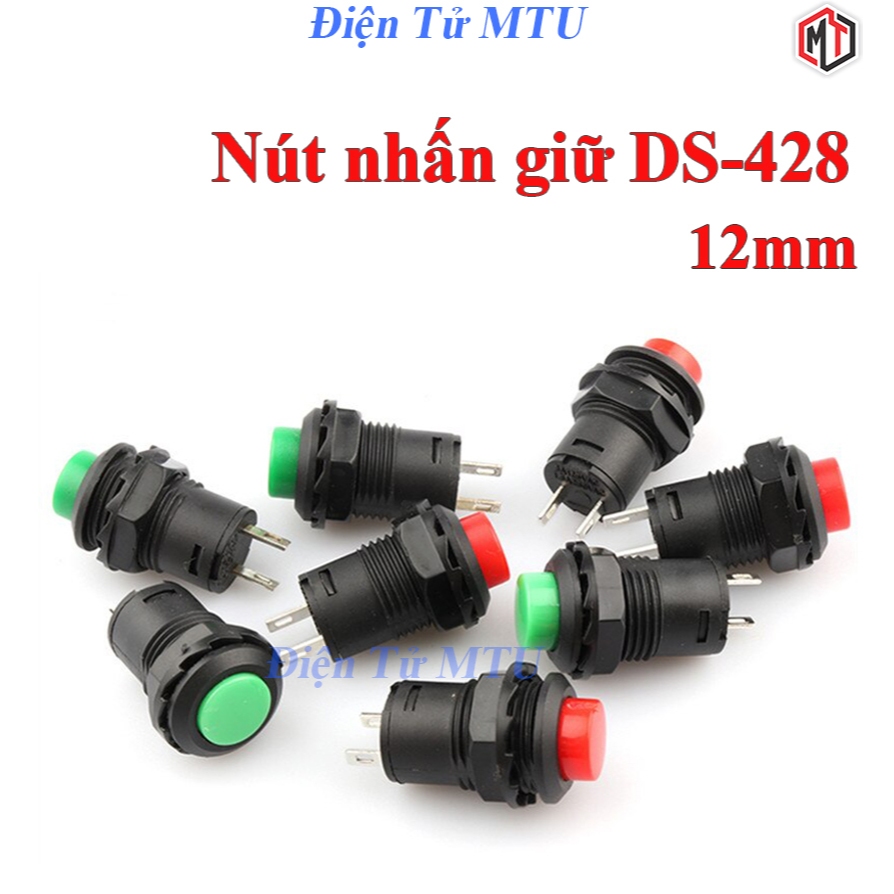 Nút nhấn tự giữ DS-428 12mm (Nút nhấn giữ)