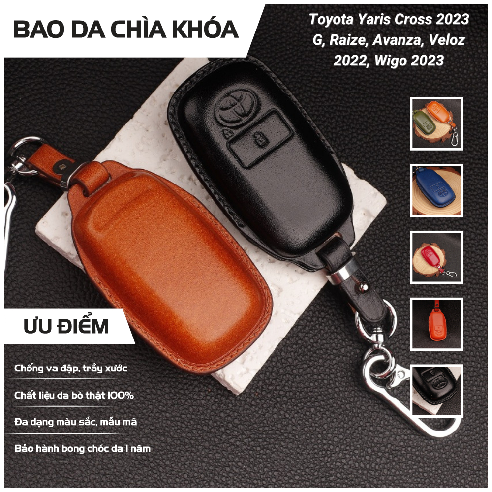 Ốp Chìa Khóa Toyota Yaris Cross 2023 G, Raize, Avanza, Veloz 2022, Wigo 2023 - Bền Đẹp, Chống Trầy