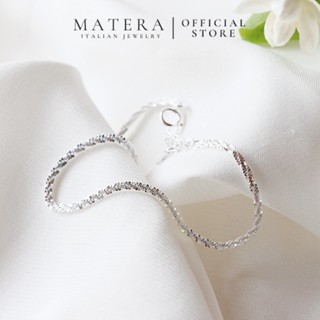 Lắc tay bạc Aura Glimmer MATERA S925 chính hãng vòng tay bạc 4 chiều bắt sáng lấp lánh MLT01