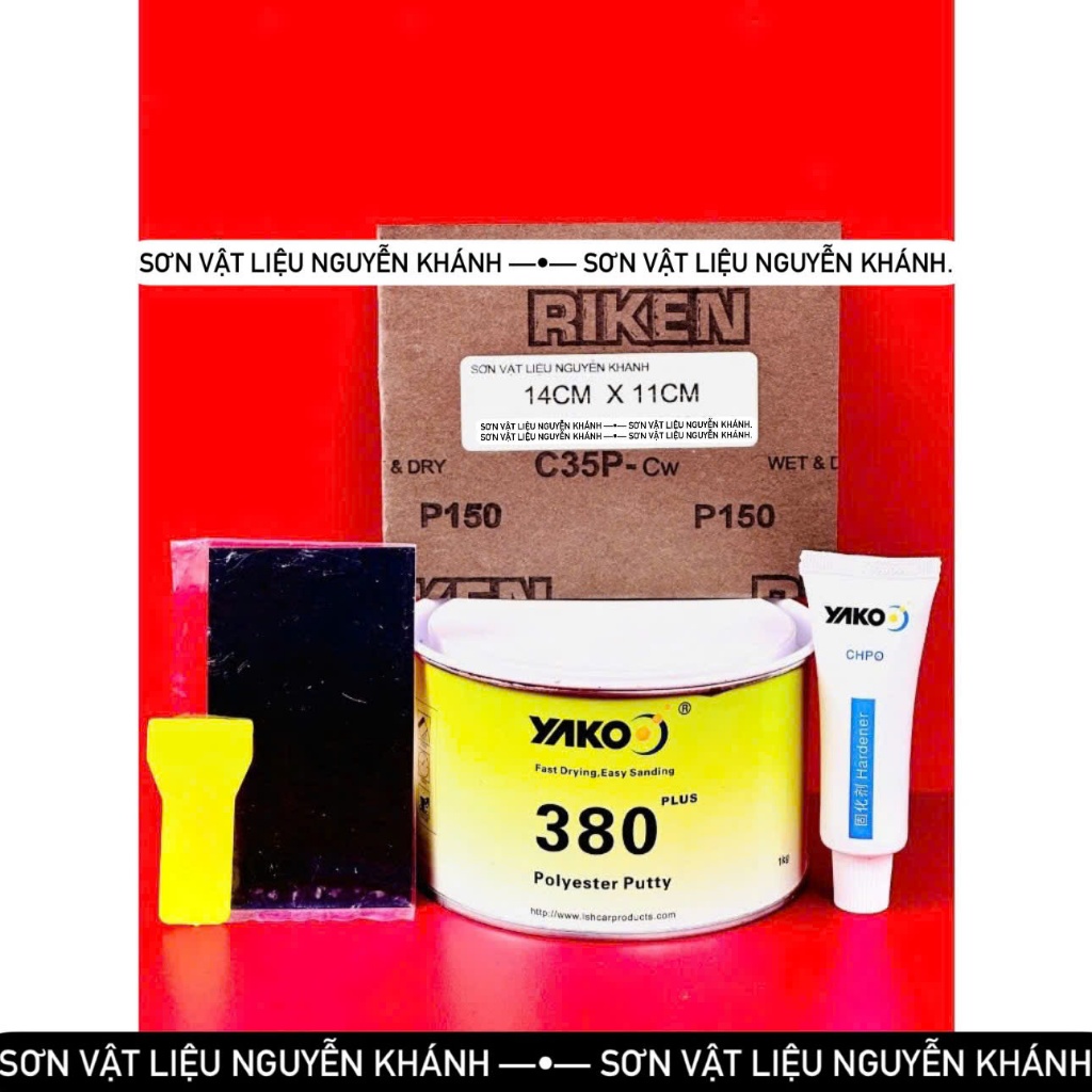 BỘT - BẢ MATIT TRÁM TRÉT KIM LOẠI - NHỰA ĐA DỤNG POLYESTER PUTTY YAKO 380 PLUS 1KG
