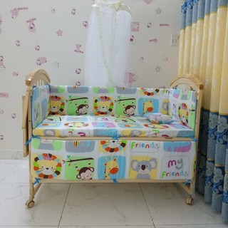 Combo nệm quây ga cho cũi 62x100cm