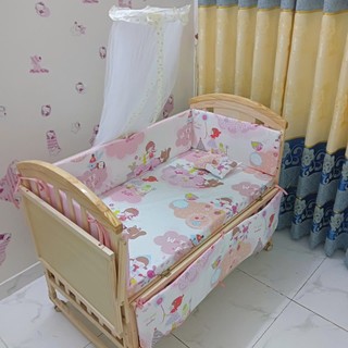 Combo nệm quây ga cho cũi 62x100cm