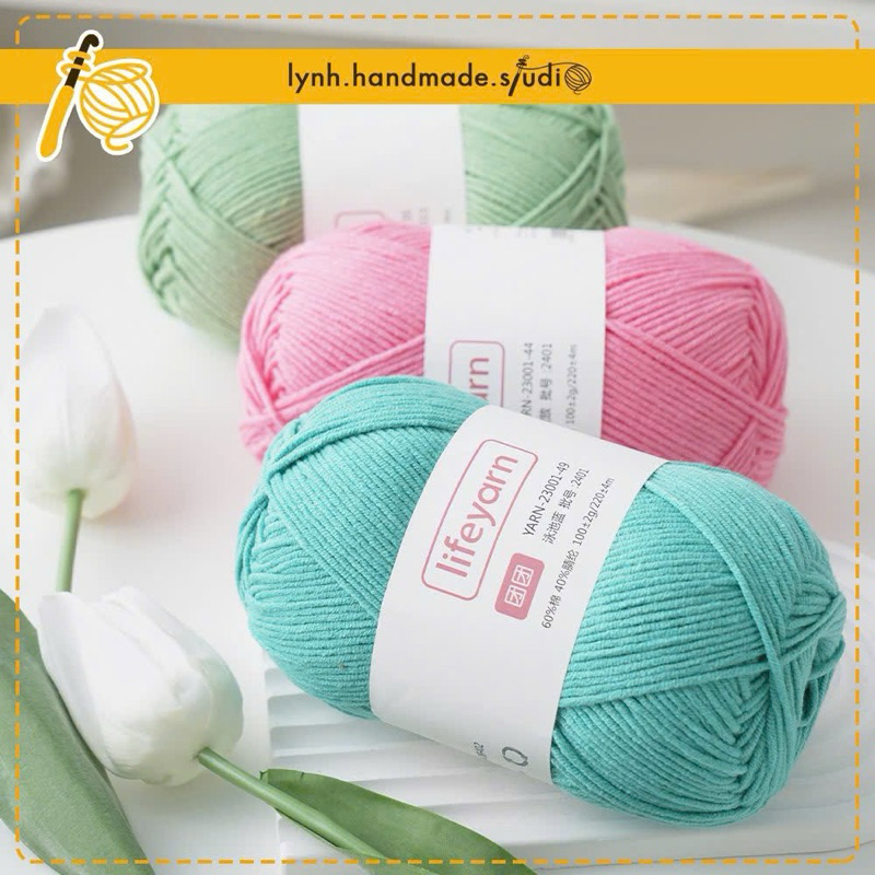 Len Lifeyarn Đoàn Đoàn 5 sợi 100gr - Len Cao Cấp Đan Móc Thủ Công