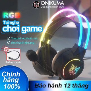 Tai nghe Chụp tai Chơi game Đen ONIKUMA X15 Có Micro Chống ồn, Tay nghe Gaming Có RGB đèn Cho Máy tính, Laptop, PC