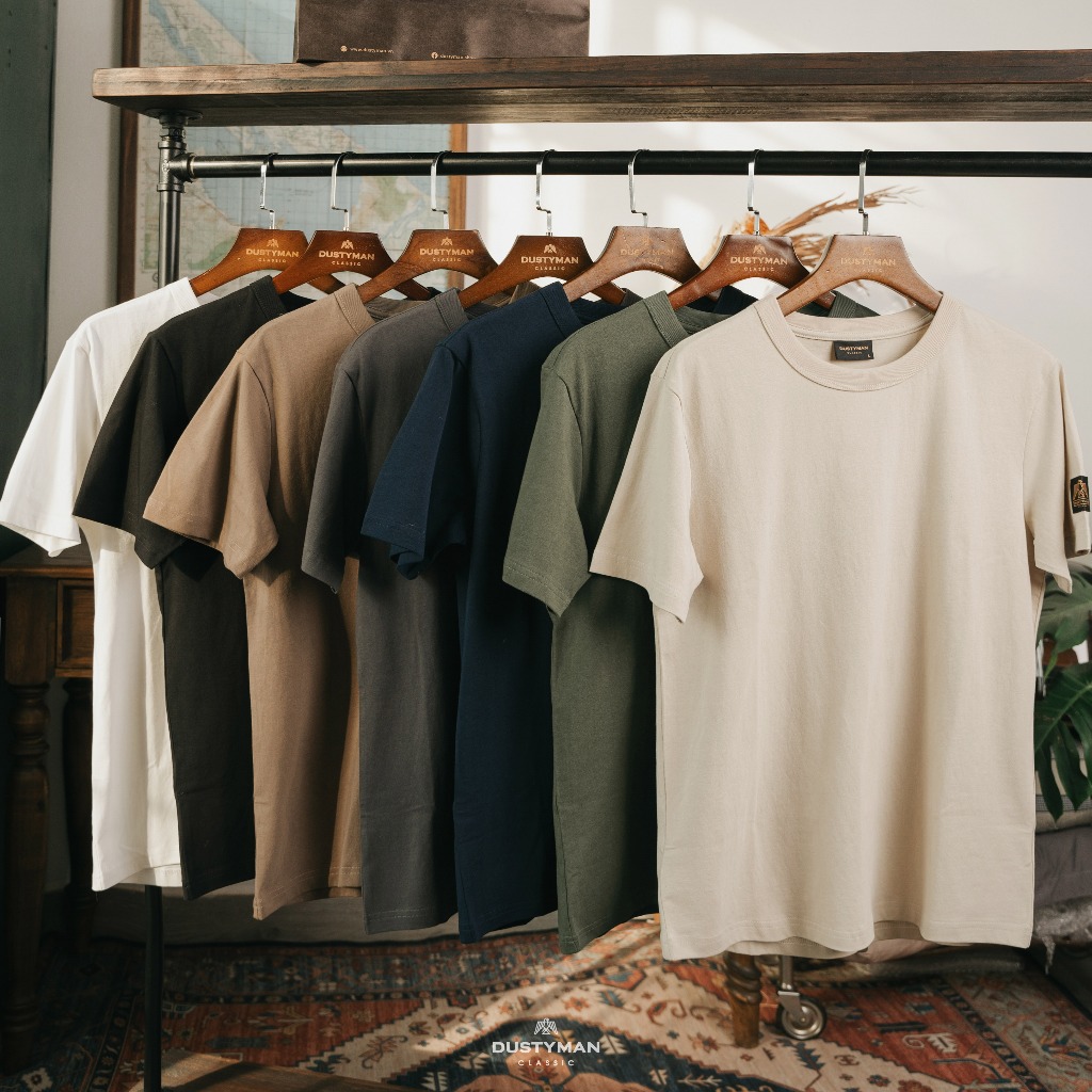Áo Thun Nam Trơn Cổ Tròn 100% Cotton Premium DUSTYMAN - Form Regular Fit - Basic