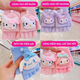  Găng tay hở ngón giữ ấm mùa đông nhiều mẫu hoạt hình dễ thương cho bé Tất tay hở ngón gang tay cho bé 