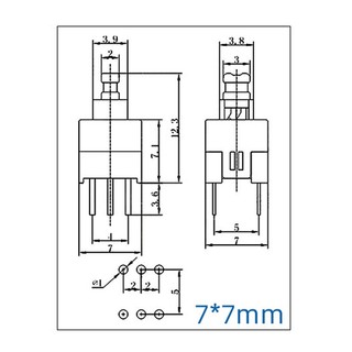 Nút Nhấn ON OFF 6 Chân 7x7 mm