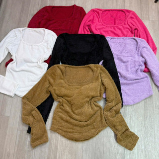 Áo lông thu đông nữ tay dài lông thỏ siêu mềm mịn mặc thoải mái hàng đẹp hình shop chụp