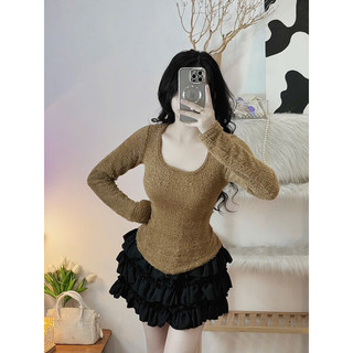 Áo lông thu đông nữ tay dài lông thỏ siêu mềm mịn mặc thoải mái hàng đẹp hình shop chụp